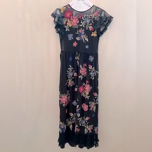 RED Valentino black floral print dress. XS / US 2